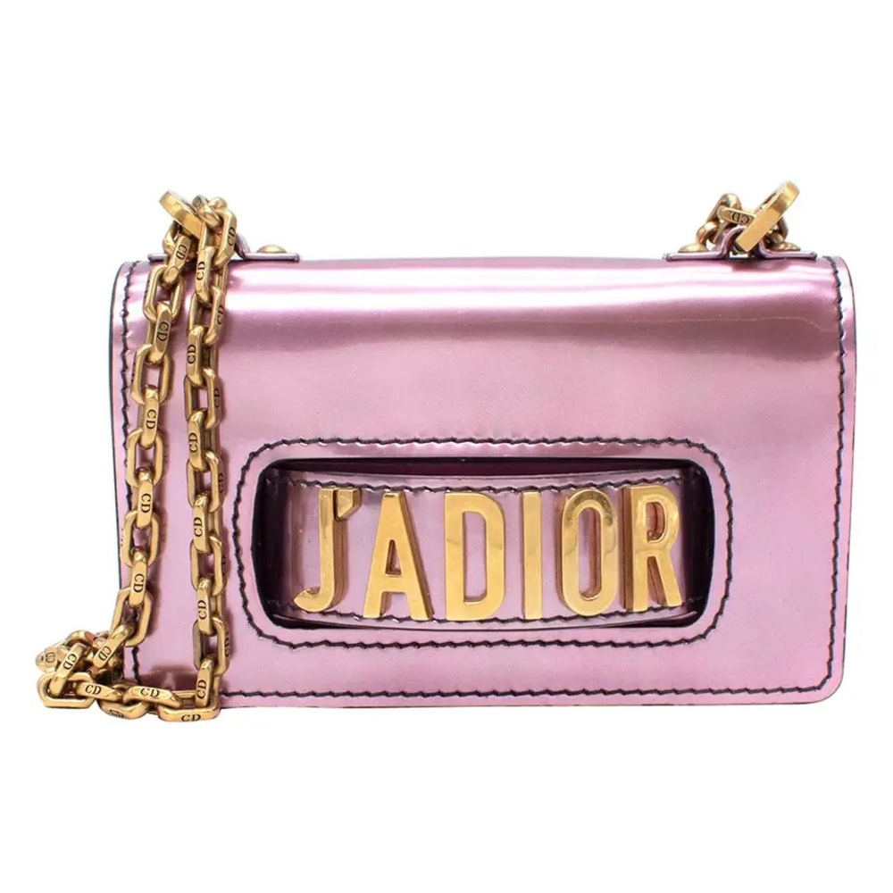 Christian Dior J'Adior Metallic Pink Mirror Calfskin Flap Bag